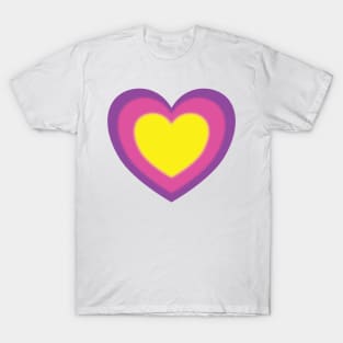 Hearts - concentric heart design purple pink yellow T-Shirt